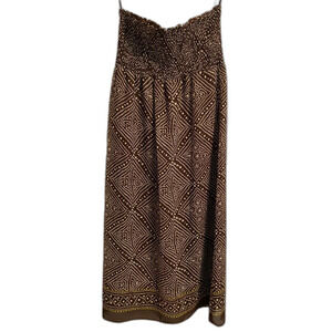 MSK Dillard's 12 Brown Maxi Tank Dress Lined Feminine Coquette Dainty Romantic